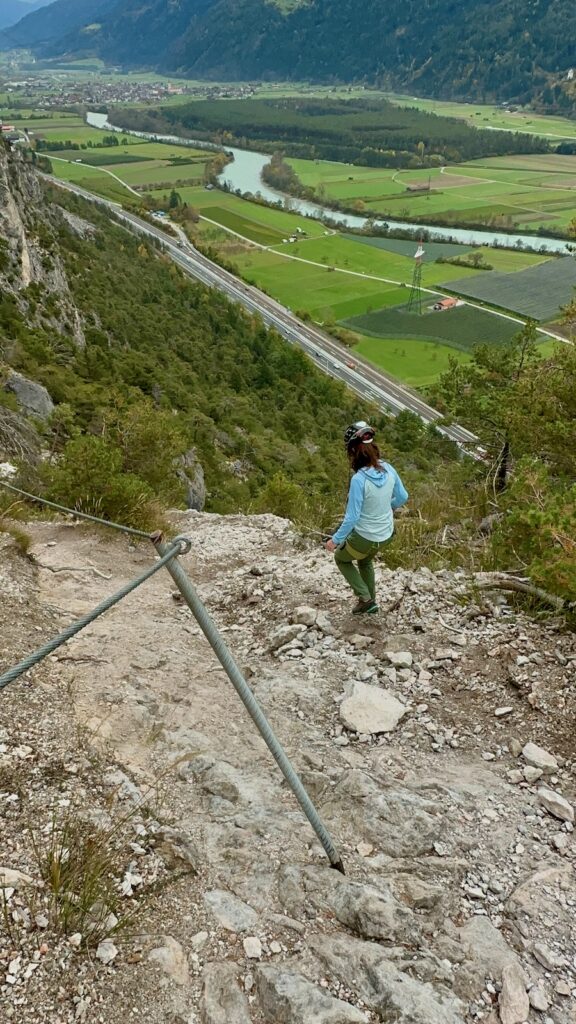 Abstieg Geierwand Klettersteig Haiming Tirol Ötztal