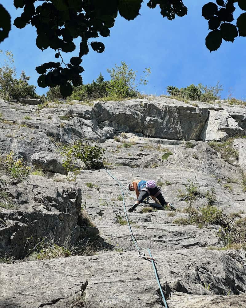 Women climbing on the Martinswand near Innsbruck
